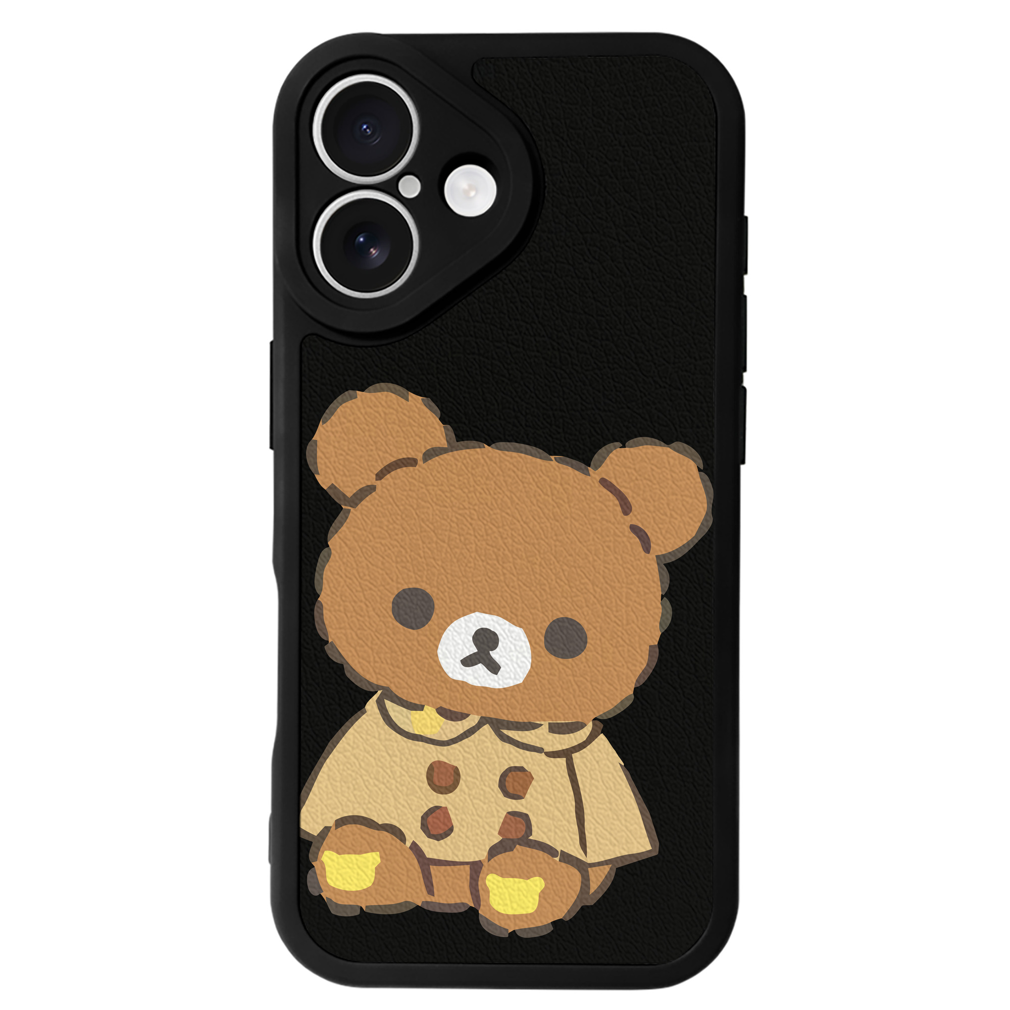 （画像用） リラックマ リラックマ キイロイトリ Rilakkuma Korilakkuma Kiiroitori 【iPhone 16シリーズ対応】シリコンスマホケース（レザー調） 材質：シリコン